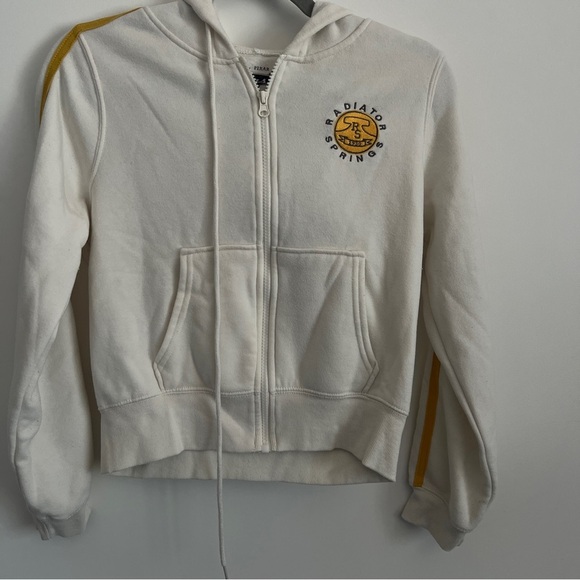 Disney Car’s Radiator Springs Zip Up Hoodie Cream-Girls Size Medium - Picture 3 of 8